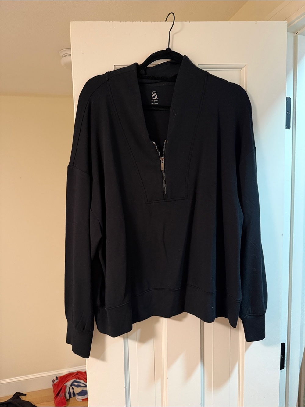 Black Quarter-Zip Pullover Sweater